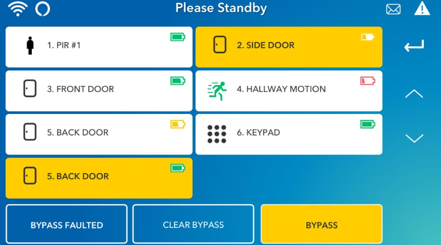 Ann Arbor security system command screen.